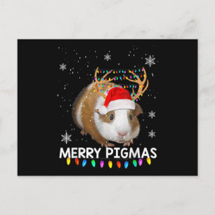 Funny Reindeer Guinea Pig Christmas Postcard