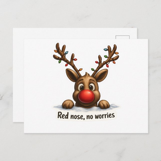 🎄 Funny Reindeer Holiday Card 🦌✨ (Front/Back)