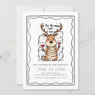 Funny Reindeer Holiday Party Invitation