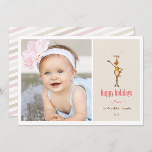 Funny Reindeer Holiday Photo Card.