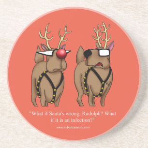 Funny Reindeer Humour Holiday Coaster Gift