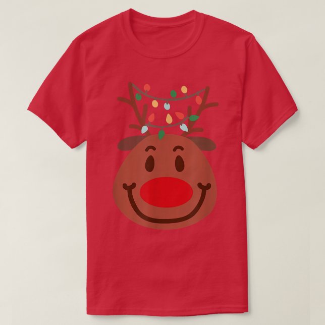 Funny reindeer illuminated with fairy lights Chris T-Shirt (Design Front)