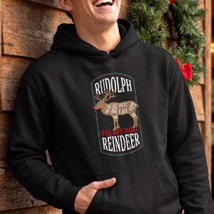 Funny Reindeer Meat Cuts - Christmas Butcher Chart Hoodie