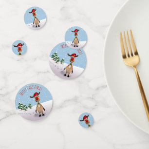 Funny Reindeer Merry Christmas Confetti