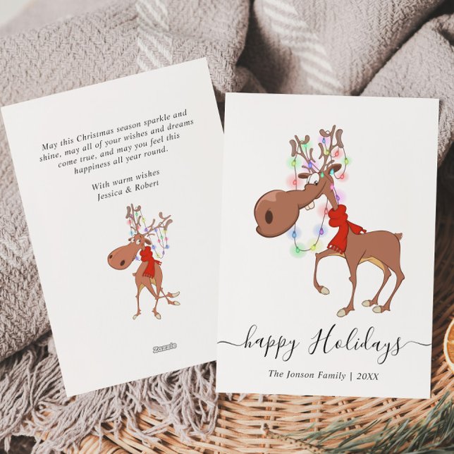 Funny Reindeer Merry Christmas Greeting Holiday Card (Creator Uploaded)