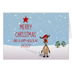 Funny Reindeer New Year Christmas Tree 2026
