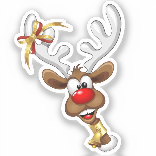 Funny Reindeer Peeking Christmas Meme  (Front)