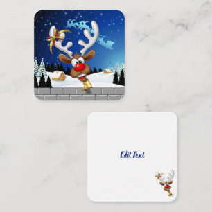 Funny Reindeer Peeking Christmas Meme  Card
