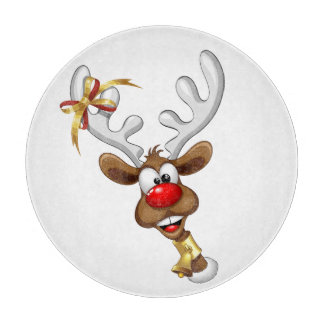 Funny Reindeer Peeking Christmas Meme  Cutting Board