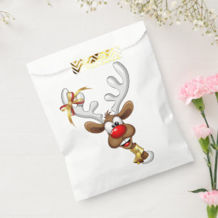 Funny Reindeer Peeking Christmas Meme  Favour Bags