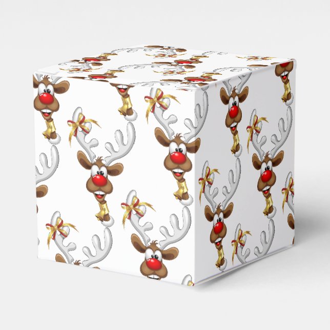 Funny Reindeer Peeking Christmas Meme  Favour Box (Front Side)