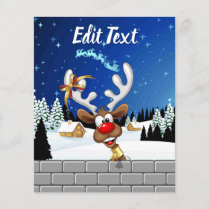 Funny Reindeer Peeking Christmas Meme Flyer
