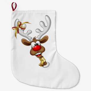 Funny Reindeer Peeking Christmas Meme  Large Christmas Stocking