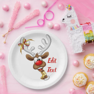 Funny Reindeer Peeking Christmas Meme  Paper Plate