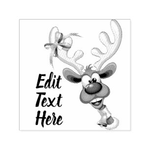 Funny Reindeer Peeking Christmas Meme Self-inking Stamp