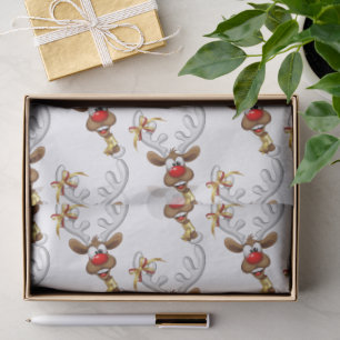 Funny Reindeer Peeking Christmas Meme  Tissue Paper