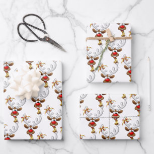 Funny Reindeer Peeking Christmas Meme  Wrapping Paper Sheet