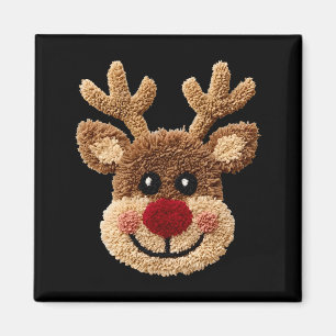 Funny Reindeer Rudolph Crochet Merry Christmas Xma Magnet