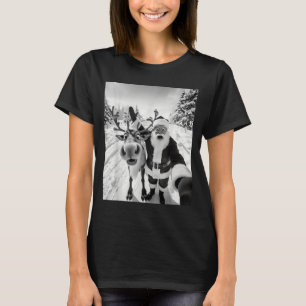 Funny Reindeer Santa Selfie Christmas Party Xmas P T-Shirt
