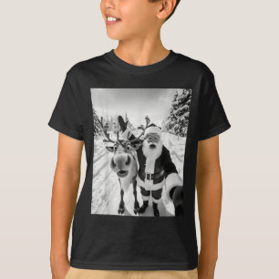 Funny Reindeer Santa Selfie Christmas Party Xmas P T-Shirt