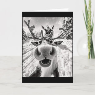 Funny Reindeer Selfie Christmas Card