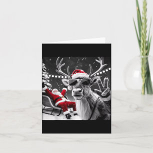 Funny Reindeer Selfie Christmas Card