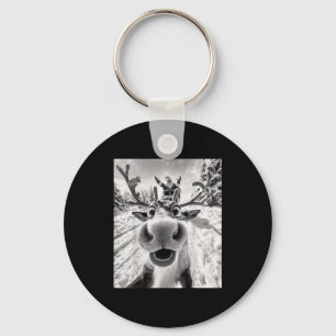 Funny Reindeer Selfie Christmas  Key Ring
