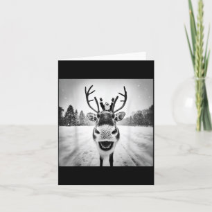 Funny Reindeer Selfie Christmas Men Women Boys And Card