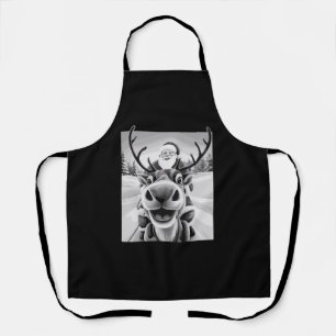 Funny Reindeer Selfie Christmas Santa Apron