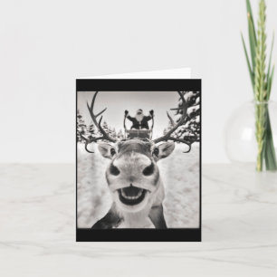 Funny Reindeer Selfie Christmas Santa Funny Kids  Card
