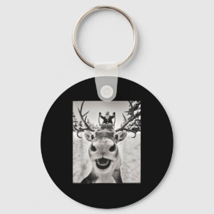 Funny Reindeer Selfie Christmas Santa Funny Kids Key Ring