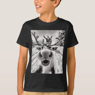 Funny Reindeer Selfie Christmas T-Shirt