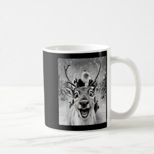 Funny Reindeer Selfie Santa Christmas Men Women Ki Coffee Mug