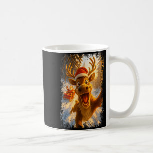 Funny Reindeer Selfie Santa Merry Christmas Men Wo Coffee Mug