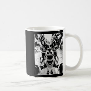 Funny Reindeer Selfie Santa Sleigh Christmas Holid Coffee Mug