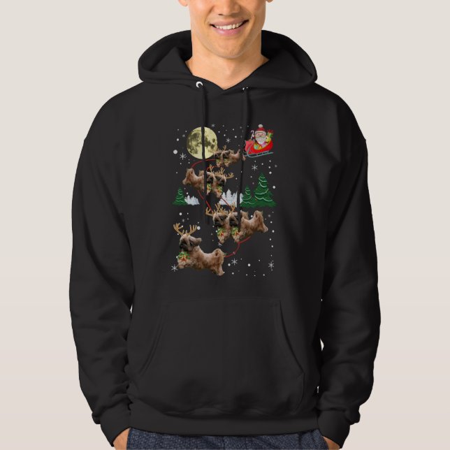 Funny Reindeer Shih Tzu Xmas Christmas Dog Lovers  Hoodie (Front)