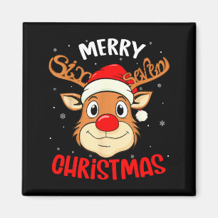 Funny Reindeer Six Seven 67 Meme Merry Christmas S Magnet