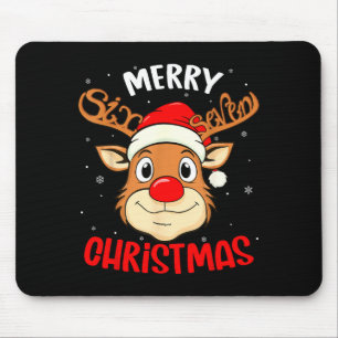 Funny Reindeer Six Seven 67 Meme Merry Christmas S Mouse Mat