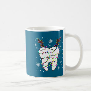 Funny reindeer teeth dental hygiene christmas tree coffee mug