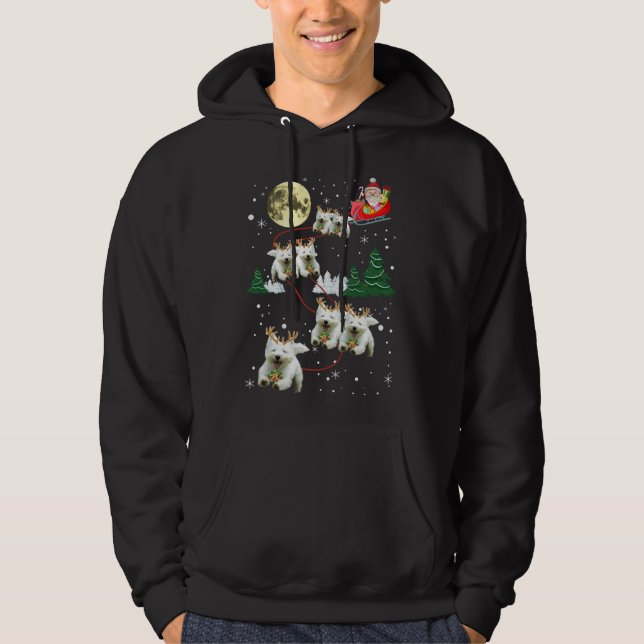 Funny Reindeer Westie Xmas Christmas Dog Lovers Gi Hoodie (Front)
