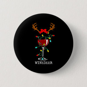 Funny Reindeer Winedeer Reinbeer Matching Couples  6 Cm Round Badge
