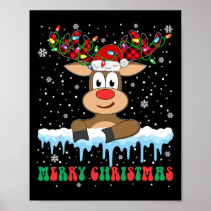 Funny Reindeer Xmas Family Merry Christmas Poster