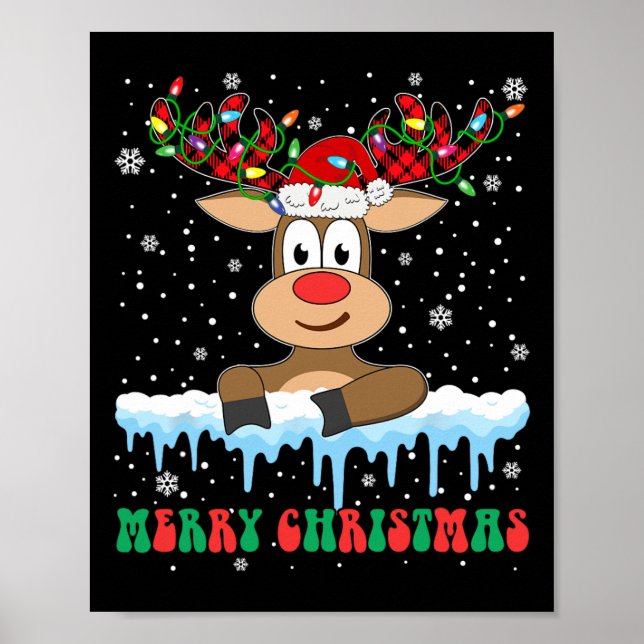 Funny Reindeer Xmas Family Merry Christmas  Poster (Front)