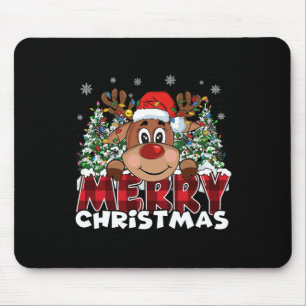 Funny Reindeer Xmas Men Women Family Merry Christm Mouse Mat