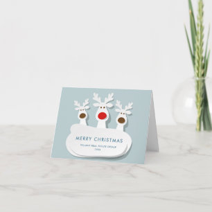 Funny Reindeers Merry Christmas Corporate Greeting Holiday Card