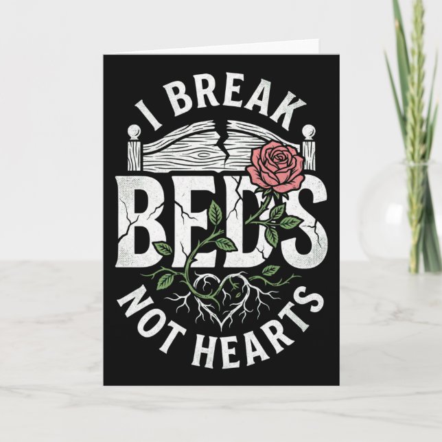 Funny Relationship Break Beds Not Hearts Sassy Card (Front)