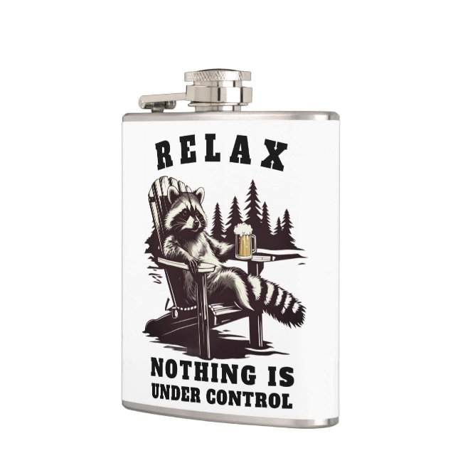 Funny Relax under control Whisky Flask Gift (Left)
