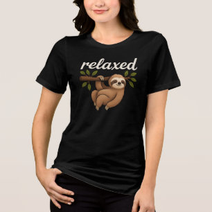 Funny Relaxed Sloth Cute Lazy Lifestyle Illustrati Tri-Blend Shirt