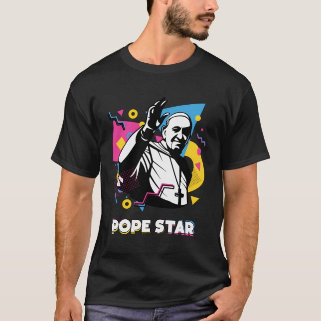 Funny Religious Tshirts For Men - Popestar - Funny (Front)