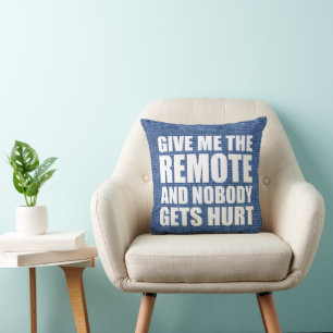 Funny Remote Control Quote Cushion